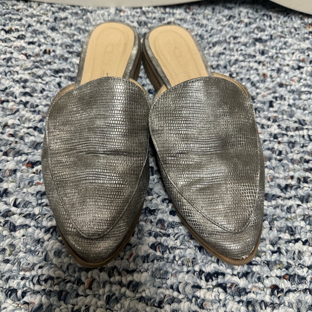 CL by Laundry Silver Snake Mules